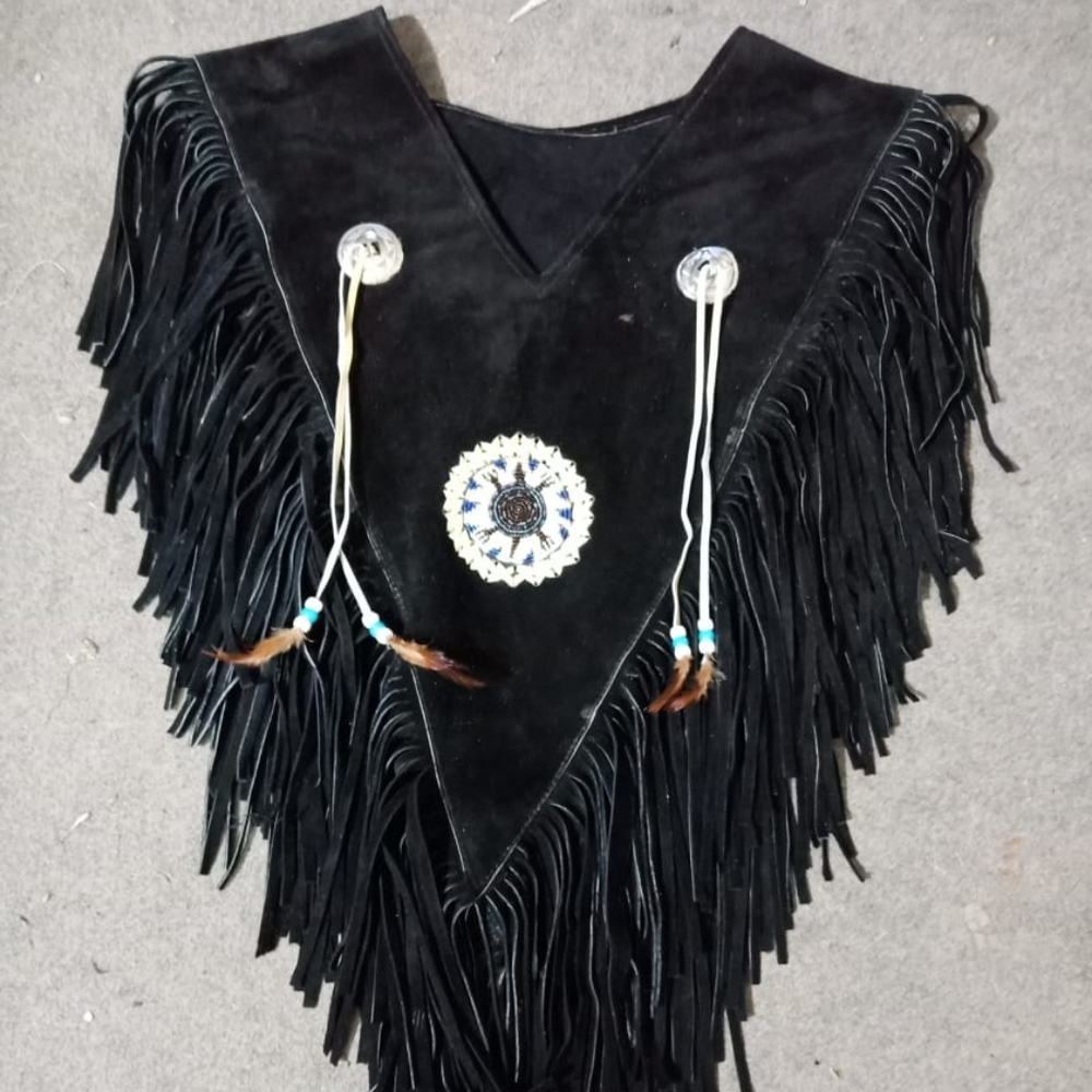 Suede Leather old-west poncho
